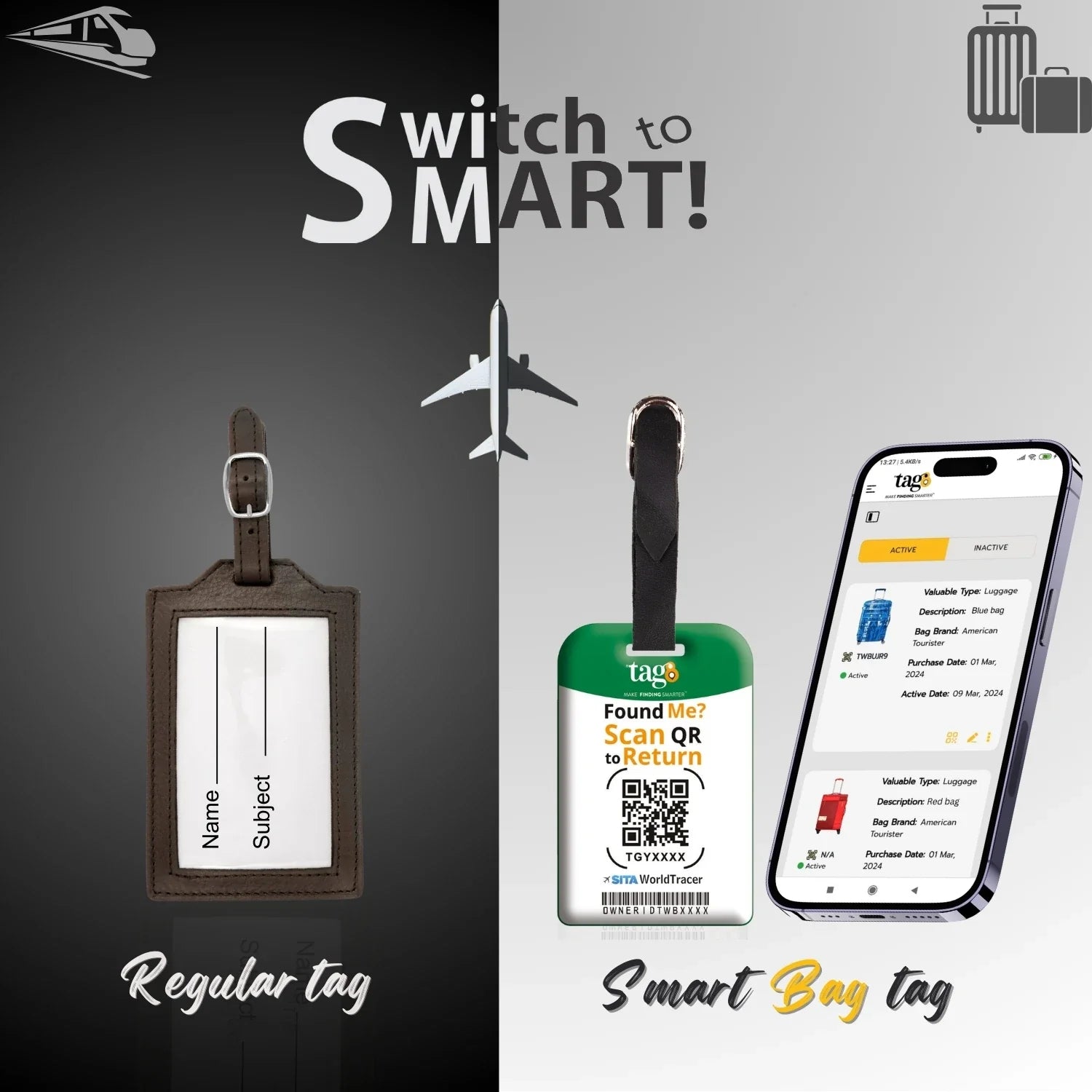 Smart Bag Security Tag - Kenya Flag [Pack 2]